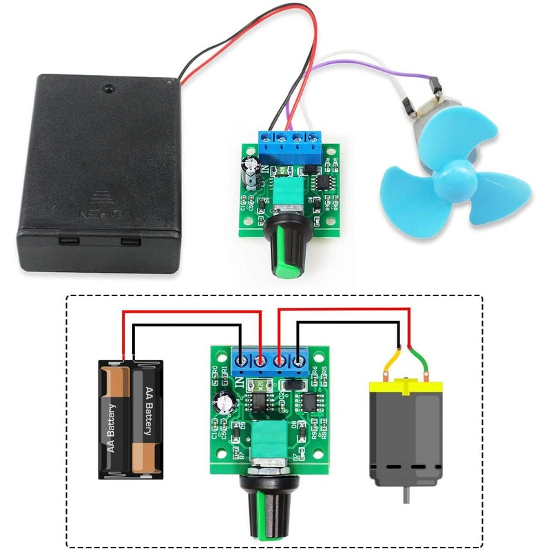 Kiligen 4pcs PWM Low Voltage Motor Speed Controller DC1.8V/3V/5V/6V/12V 2A