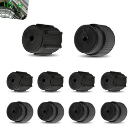 Flygun 10 PCS Car Air Conditioning Valve Core Cover Combination Set, ABS Plastic 16mm ID High Pressure Cap + 13mm ID Low Pressure Cap, Replacement Repair Parts, Suitable for Most Cars (Black)