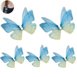 JLEivvi 5 Pcs Butterfly Hair Accessories Hair Clips Mini Butterfly Glitter Barrette Butterfly Headband Fairy Bobby Pin Hair Accessories for Girls Women Wedding Party Bride, Green