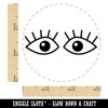 Wide Eyes with Eyelashes Chicken Egg Rubber Stamp - 3/4
