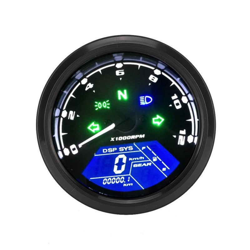 Motorcycle Speedometer, Motorcycle Digital Speedometer Multifunctional Display Waterproof Vibration-Free Digital