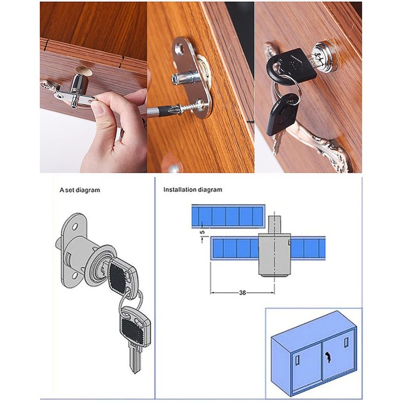 Sliding Door Lock, Cabinet Lock, Cylinder Furniture Lock, Push Lock