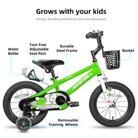 JOYSTAR Pluto Kids Bike 12 Inch Toddlers Bike with Training Wheels for Boys Girls Kids' Bicycle for Age 2-4 Years Green