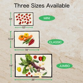 TUTENAGO Organic Cotton Produce Drying Mat - Made in USA - Ultra Absorbent Reversible Pad Perfect for Drying Fruits & Vegetables - Zero Waste Microfiber Alternative