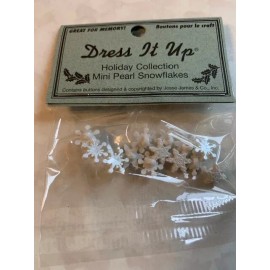 DRESS IT UP BUTTONS SNOWFLAKES MINI PEARL SNOWFLAKES 13PCS