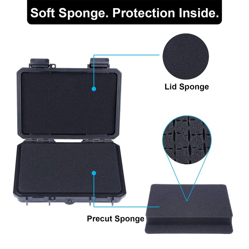 Lykus HC-1810 Mini Hard Case Dry Box with Foam Insert,