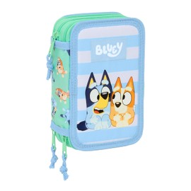 safta BLUEY Sisters Pencil Case with 37 Useful Functions, Pencil Case for Children from 5 to 14 Years, Comfortable and Versatile, Quality and Durability, 12.5 x 5.5 x 19.5 cm, Aqua, M, Teal, M, teal