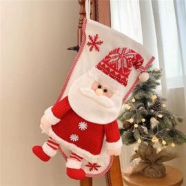 Christmas Hanging Stockings, Christmas Stocking Set, Large Christmas Stocking Decorations (Santa Claus)