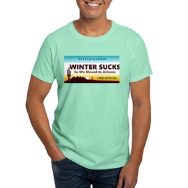 CafePress Winter Sucks So We Moved to Arizona T Shirt Men's Traditional Fit Dark Casual Tshirt Mint
