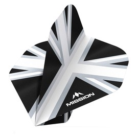 Mission Darts Alliance Flights | Extra Strong Premium UV Flights | Union Jack Standard Shape 100 Micron, White, 1 Set of 3 Flights (F3088)