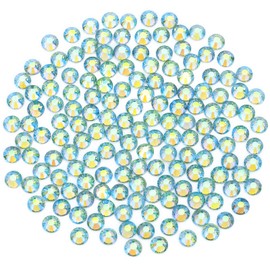 Novani Rhinestones 3000Pcs Flatback Crystal Round Loose Gemstones Glass Rhinestones for Crafts Makeup Nail Art Clothes Shoes DIY Decorations(SS6, 1.9-2.0mm,Light Green AB)