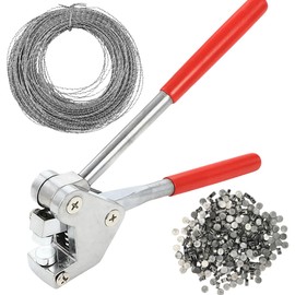 Sealing Pliers Set with Embossing, Eyelet Pliers for Tarpaulins, Safety Sealing Tool with 40 Round Seals and 30 Metres Sealing Cable, Suitable for Round Seals from 8 to 10 mm