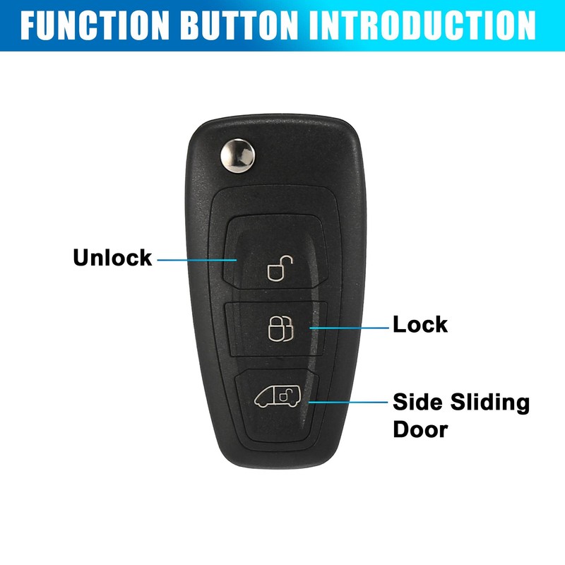 X AUTOHAUX 3 Key Button Car Key Fob Flip Key