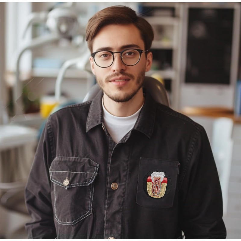 Cute-Patch Anatomical Tooth Dental Nerve Embroidered iron on Patch Dentist