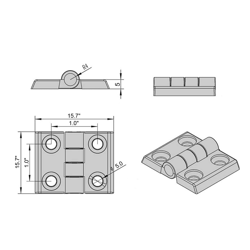 BLCCLOY 4 Sets 10 Series Aluminum Extrusion Profiles Pivot Hinge