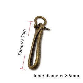 Chmmgluy 2-Piece Antique Bronze Fish Hook Key Chains - U-Shaped Belt Clips for Keys, Retro Wallet Clips & Pocket Ideal for Daily Use, Outdoor Activities & Travel - For Men and Women