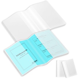 Pack of 12 ID Card Sleeves A7 Double Cover Credit Card 150 x 107 mm ID Cover Double Case Protective Cover for Blood Pressure Control Card Social Security ID Student ID