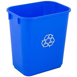 PRO&Family 13 Qt. 3 Gallon 11 Liters Blue Rectangular Recycling Wastebasket. Kitchen Garbage Can Recycle Bin Trash Can Outdoor