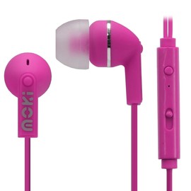 Moki Noise Isolation and Mic Earbuds, Pink