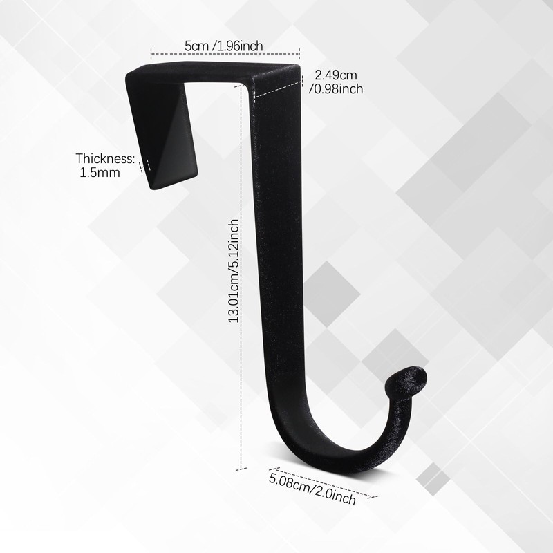 Amyhill 6 Pcs Over The Door Hook Flocked Door Hooks