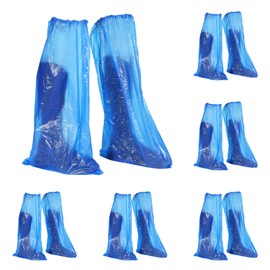 PATIKIL Shoe Covers, 50 Pack (25 Pairs) Disposable Non Slip Thicker Boot and Shoe Covers Waterproof Overshoes Cover for Indoor Outdoor, Blue