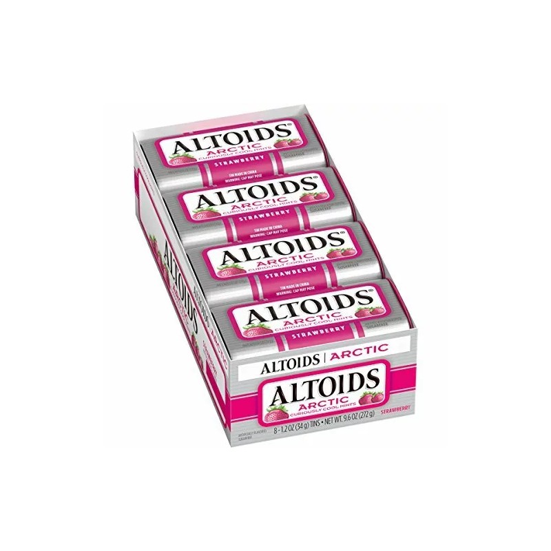 Altoids Arctic Strawberry Mints Singles Size 1.2 Ounce 8-Count Box