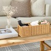 Sumnacon Wicker Storage Basket with Lid, Rectangular Narrow Baskets for