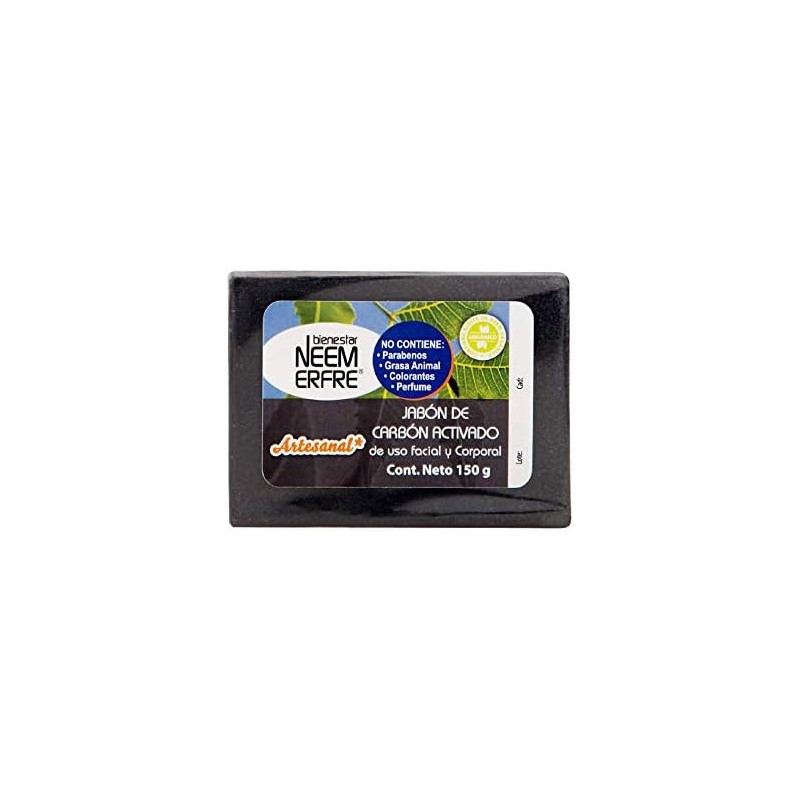 NEEM ERFRE Pack de 3 jabon de carbon activado 150g