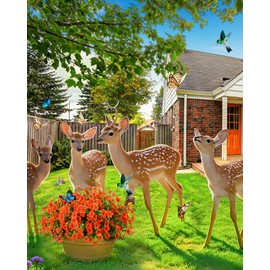 JAKY-Global Faux Artificial Plants Outdoor Flowers Spring Summer Decoration 16 Bundles Fake Eucalyptus Silk Daisy UV Resistant Realistic for Outside,Pot,Front Porch,Planters,Patio,Yard Decor