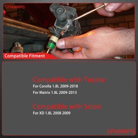 GPMMWPG 23250-0T020 Fuel Injectors 12 Holes Set of 4 Compatible with Toyota for Corolla 2009-2018 1.8L,for Matrix 2009-2013 1.8L,for XD 2008 2009 1.8L Replace 23209-09140