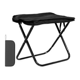 AIMALL Portable Folding Camping Stool with Carrying Bag, Lightweight Compact Small Chair, Oxford Fabric Seat, Metal Frame, Ideal for Outdoor Hiking, Fishing, Picnics (11x11in)