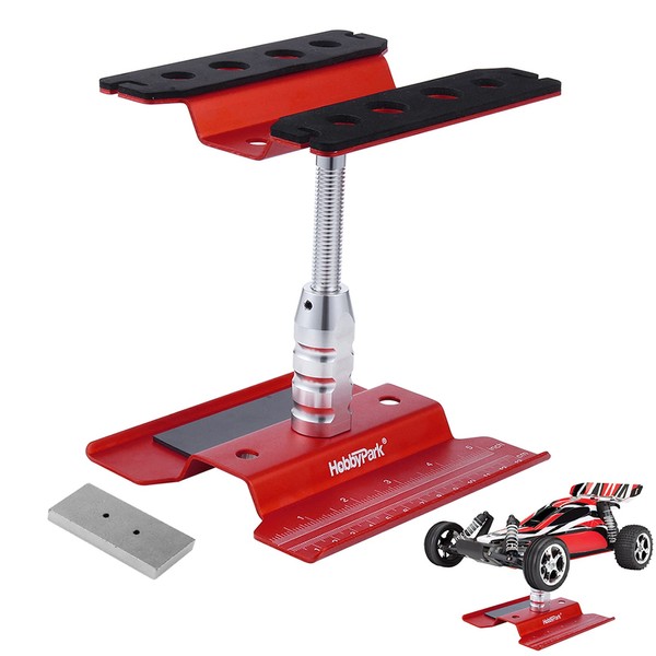 Hobbypark Aluminum RC Car Work Stand with Weight Repair Workstation 360 Degree Rotation Lift for 1/8 1/10 1/12 Scale Crawler Truck Buggy Traxxas TRX4 Axial SCX10 Arrma Redcat Gen7 Gen8