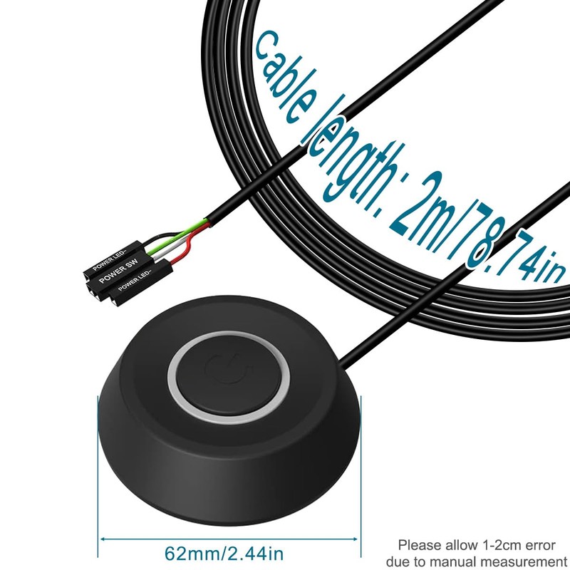 DAOKAI PC Power Button External HDD Push Computer Host Round