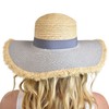 C.C Women's Raffia Paper Woven Fringed Sequin Brim Sun Hat,