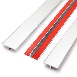 Jiekayi Metal Floor Transition Strip for Doorways, Aluminum Floor Divider, Threshold Strip, T Molding Trim, Edge Trim for Laminate Wood Tile Vinyl, Joining Flooring Gaps (3pcs, 36 x 1.2 in, Silver)