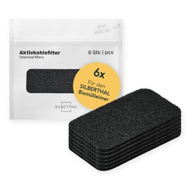 SILBERTHAL Activated Carbon Filter Set of 6 for Organic Waste Bins – Odour Filter Replacement – Activated Carbon Filter for Compost Bin – Fly Protection and Odour Protection for 6 Months