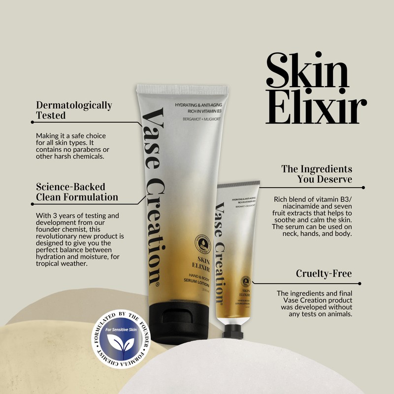 Vase Creation Skin Elixir Body Serum Lotion – Lightweight, Fast-Absorbing