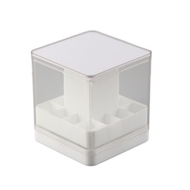 Pressed Lift Lipstick Holder Dustproof Transparent Lift Lipstick Display Case With Lid for Girls 12 Grid White