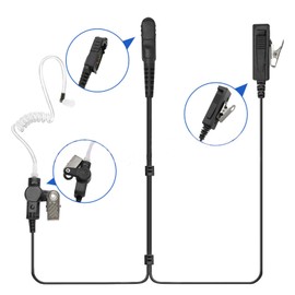 Amasu Walkie Talkie Earpiece Surveillance Headset Acoustic Tube Radio Earphone with PTT Mic Compatible with Motorola Radio XPR3300 XPR3500 DP2400 DEP550 DEP570 DP3441 MTP3000 MTP3100