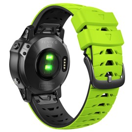 CUZOW for Garmin Fenix 5/5 Plus, Fenix 6/6 Pro, Fenix 7, Forerunner 935/945, Instinct/Approach S62, 22mm Soft Silicone Watch Band Replacement,(green)