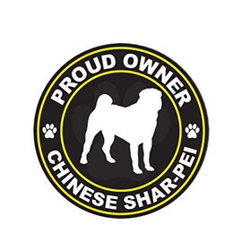 MAGNET Proud Owner Chinese Shar-Pei Dog Canine Pet Magnetic Vinyl Car Fridge Sticks to any Metal Surface 5"