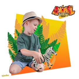 Deluxebase Zebra Toy Animal Adventure Replica Figure These large sized Zebra animal figures are the ideal safari animal toys for kids.