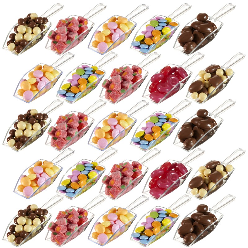 72-Mini Clear Acrylic Plastic Scoops for Candy - Ice Cream