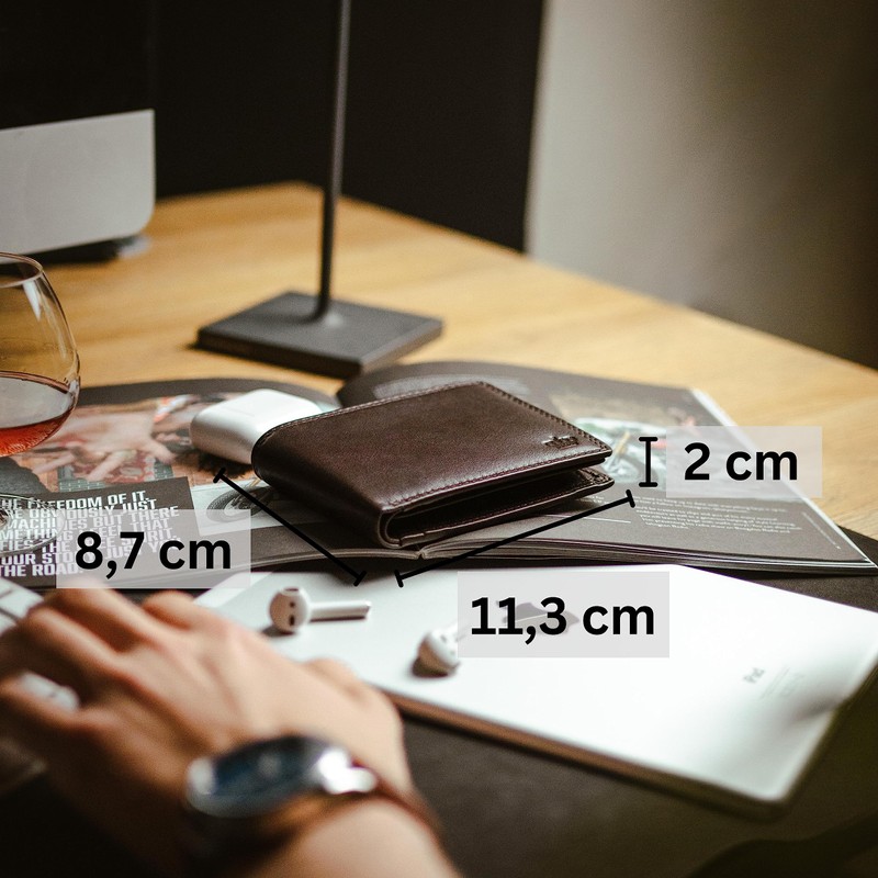 Baur Men's Genuine Leather Wallet with RFID Protection, Landscape Format,