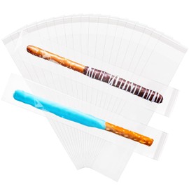 Bekith 1000 Pcs Clear Pretzel Rod Bags, 2x10 Inches Self Sealing Cellophane Bags, Individual Prezetels Sticks Resealable Treat Bag for Chocolate, Candies, Cookies, Gifts