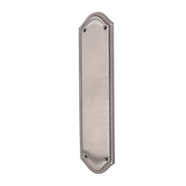 Infinity Decor® 300x75mm Solid Brass Georgian Half Round Shaped with Urn Detailing Finger Push Plate for Door in Heavy Duty with 5mm Plate Thickness in Satin Chrome