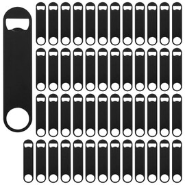 Yugada 50 Pack Flat Beer Bottle Opener 7 inch Stainless Steel Flat Bottle Opener Beer Bottle Openers for Bartender Kitchen Bar Restaurant (Black)