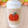 Pumpkin Coffee Cozy Sleeve, Reusable Fall To Go Cup Cover,