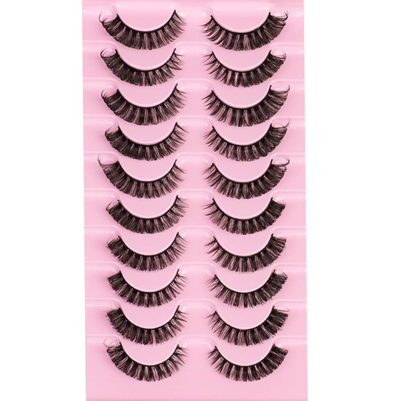 Eyelashes Russian Strip Lashes Natural Fluffy Wispy D Curly Effect