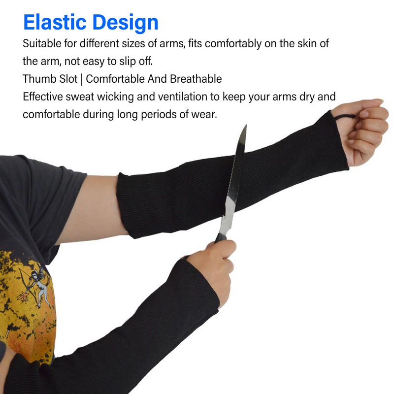 1 Pair Level 5 Protective Arm Sleeve Cut Resistant Elastic
